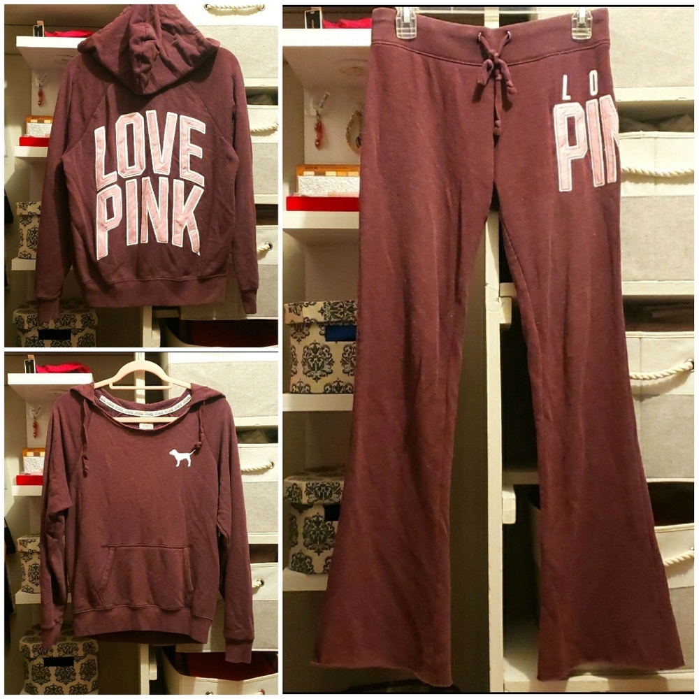 Victorias Secret PINK Vintage Hoodie & Flare Pants, XS